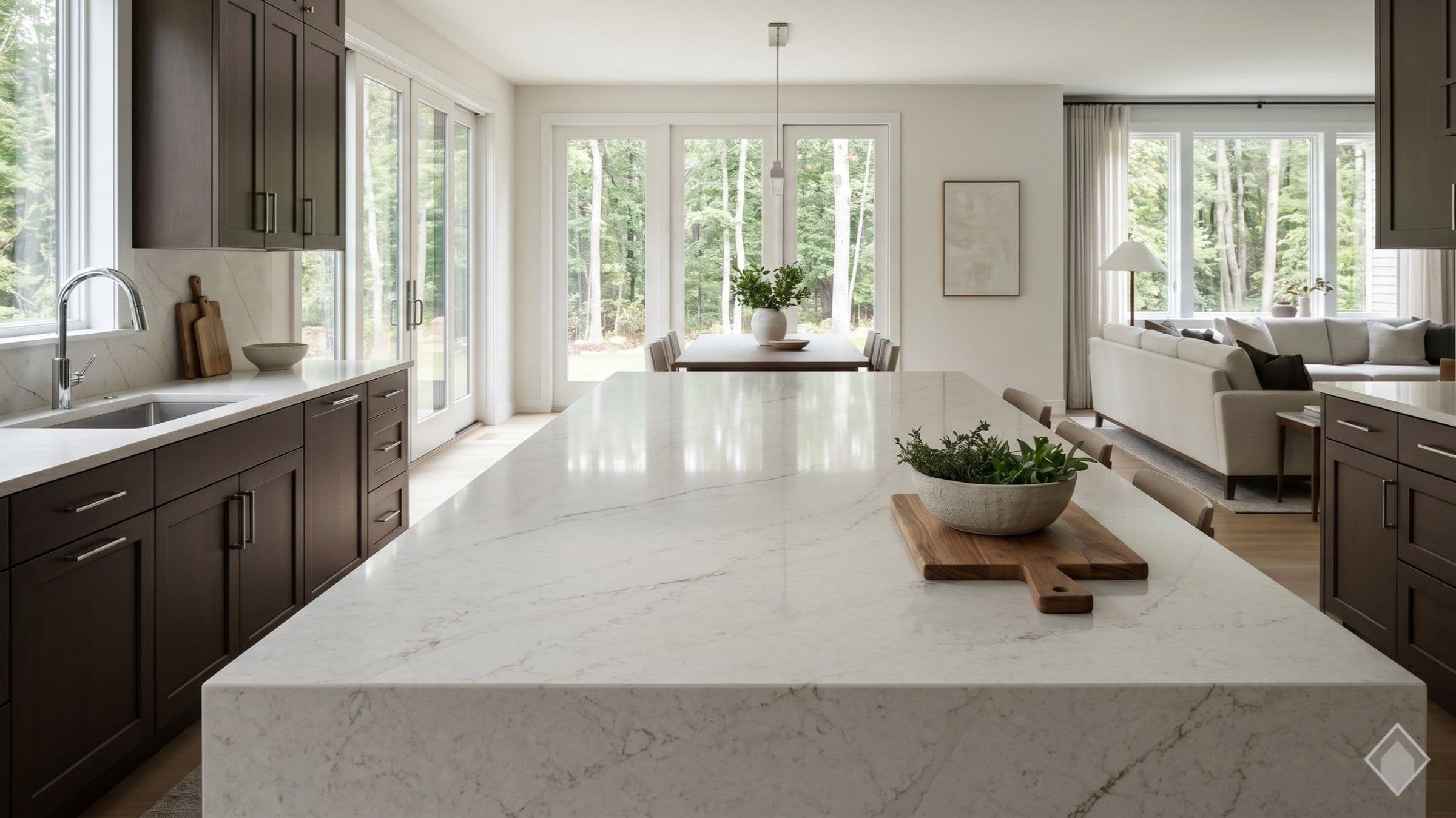 GFO Quartz Calacatta Himalaya quartz slab