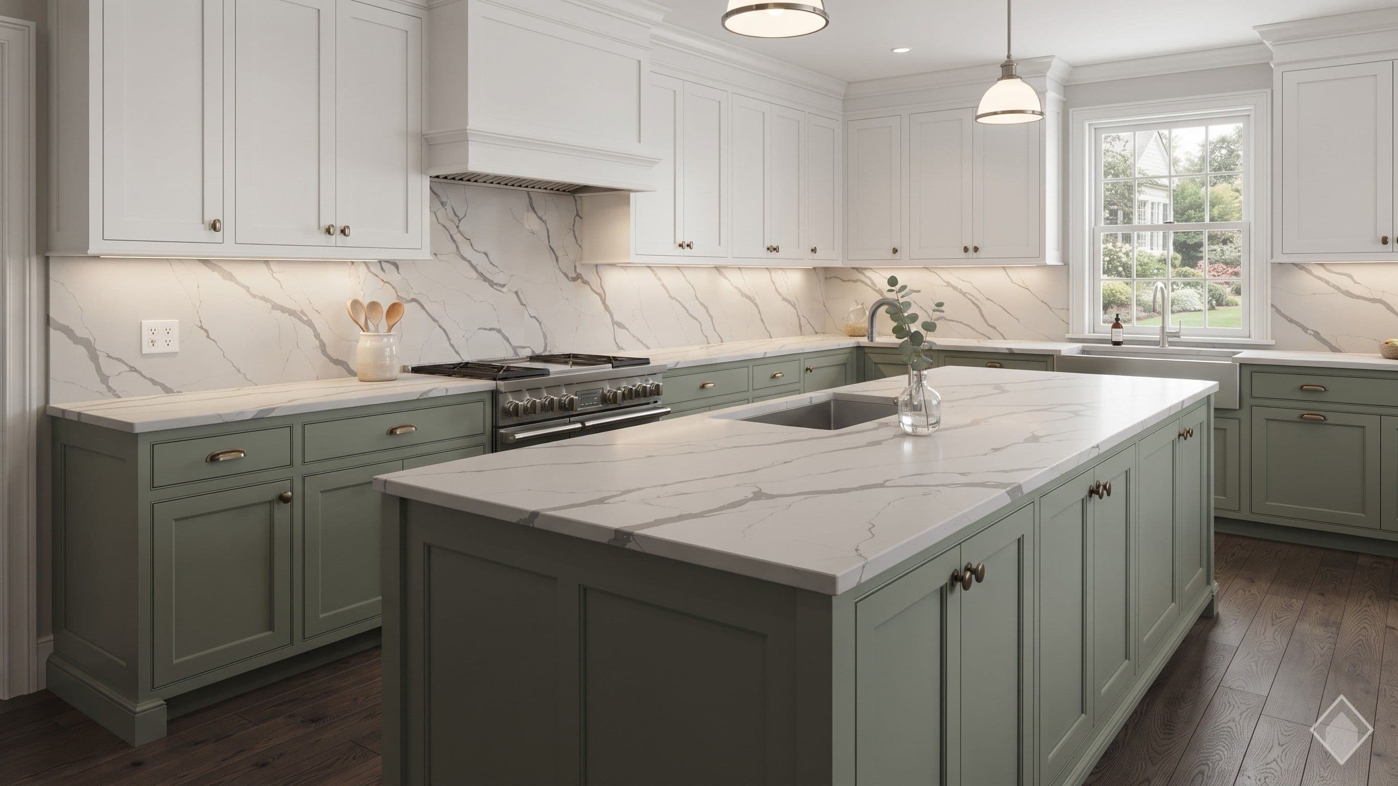 GFO Quartz Calacatta Monaco SJ quartz slab
